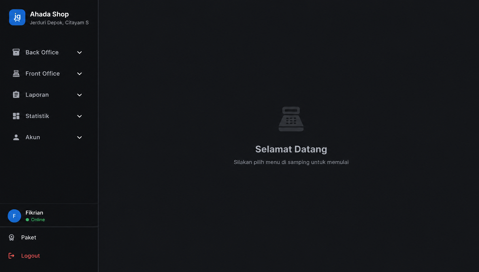 Jualanku POS Dashboard Mockup